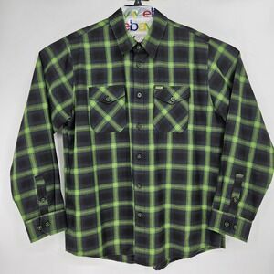 Dixxon Slimer Men's Green Plaid Button-Up Shirt